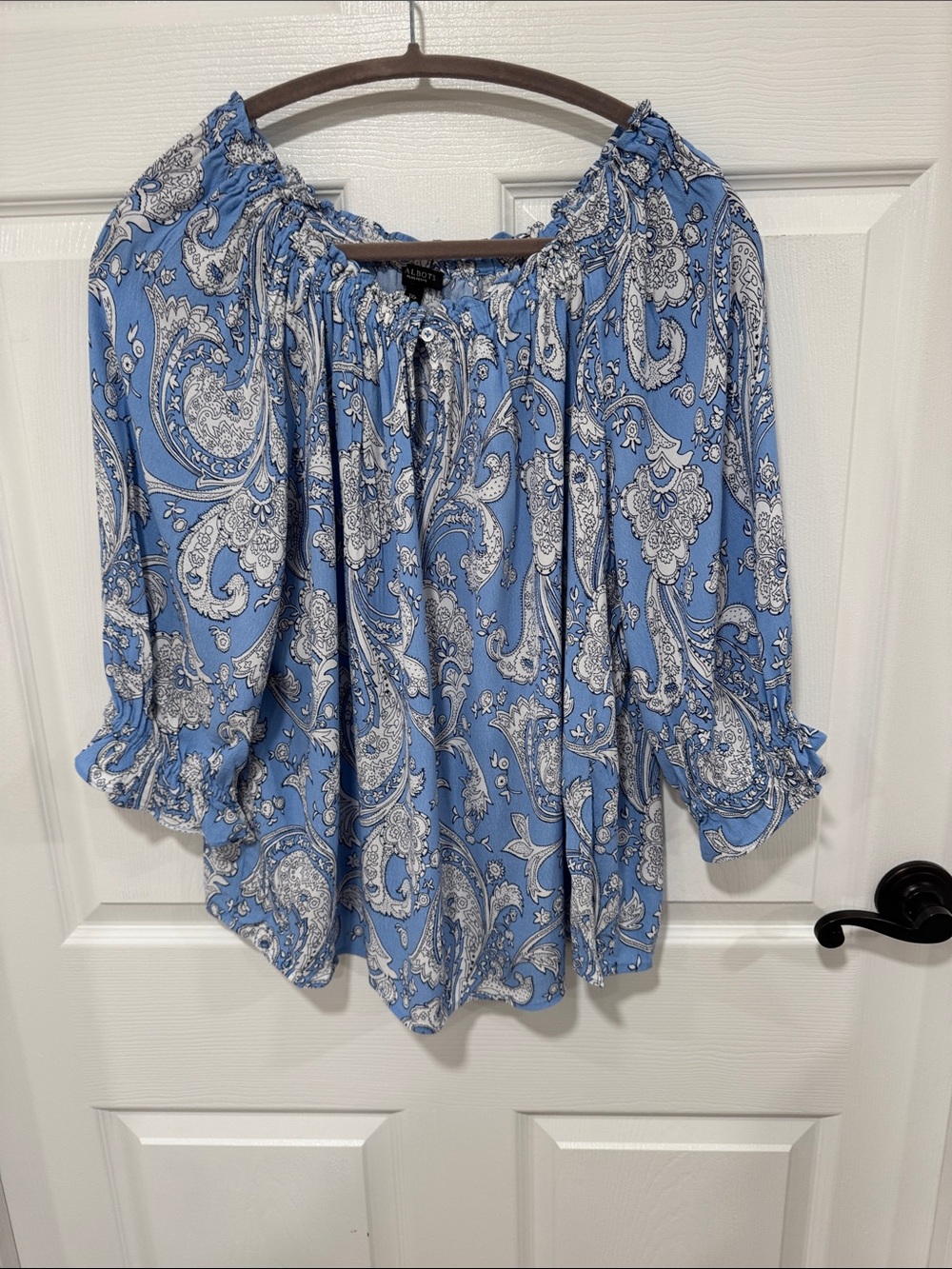 Talbots Light Blue Paisley Blouse